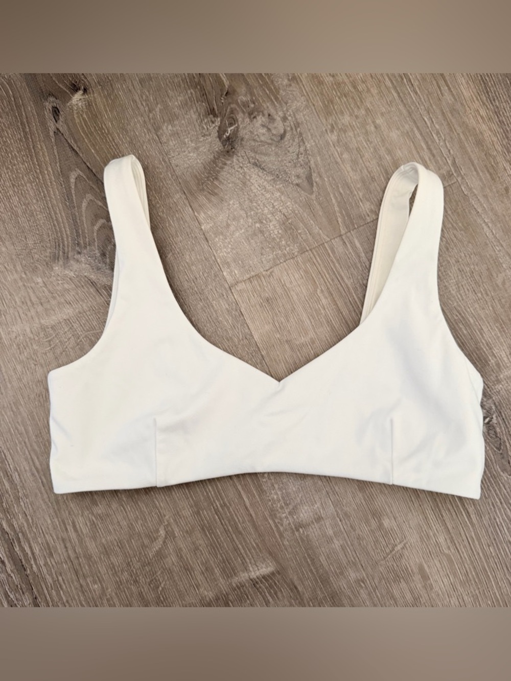 White Alphalete sports bra